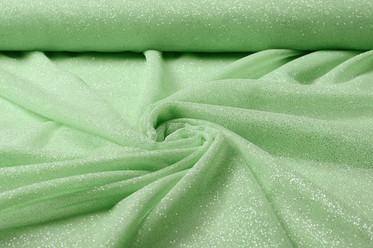 Stretch Tulle de Mariée Paillettes Vert Menthe Stretch Tulle de Mariée Paillettes Vert Menthe