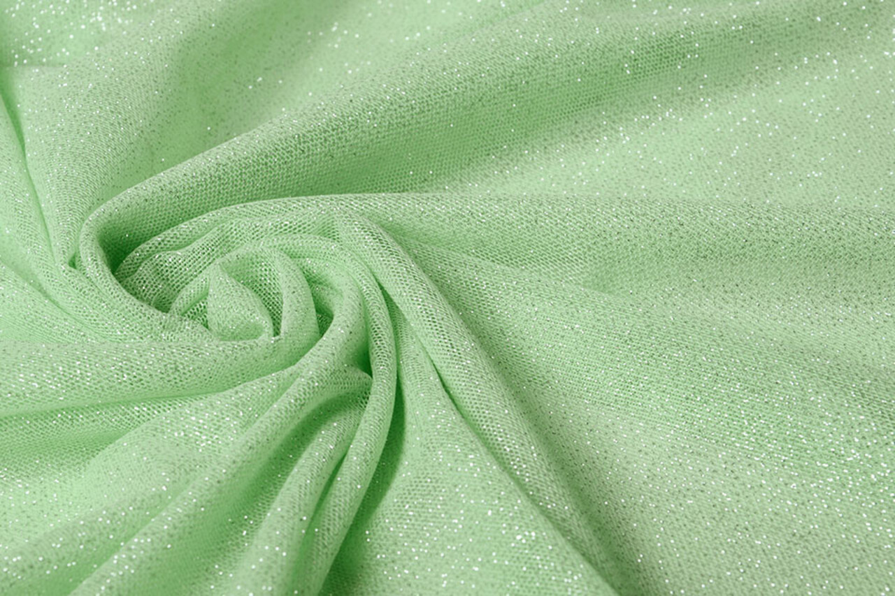 Stretch da Sposa Tulle Glitter Verde Menta Stretch da Sposa Tulle Glitter Verde Menta