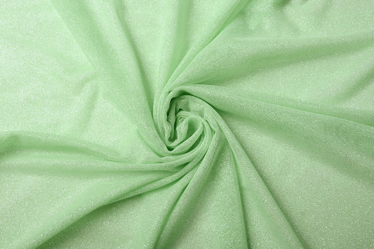 Stretch da Sposa Tulle Glitter Verde Menta Stretch da Sposa Tulle Glitter Verde Menta