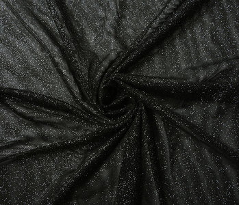 Stretch Brauttüll Glitzer Schwarz