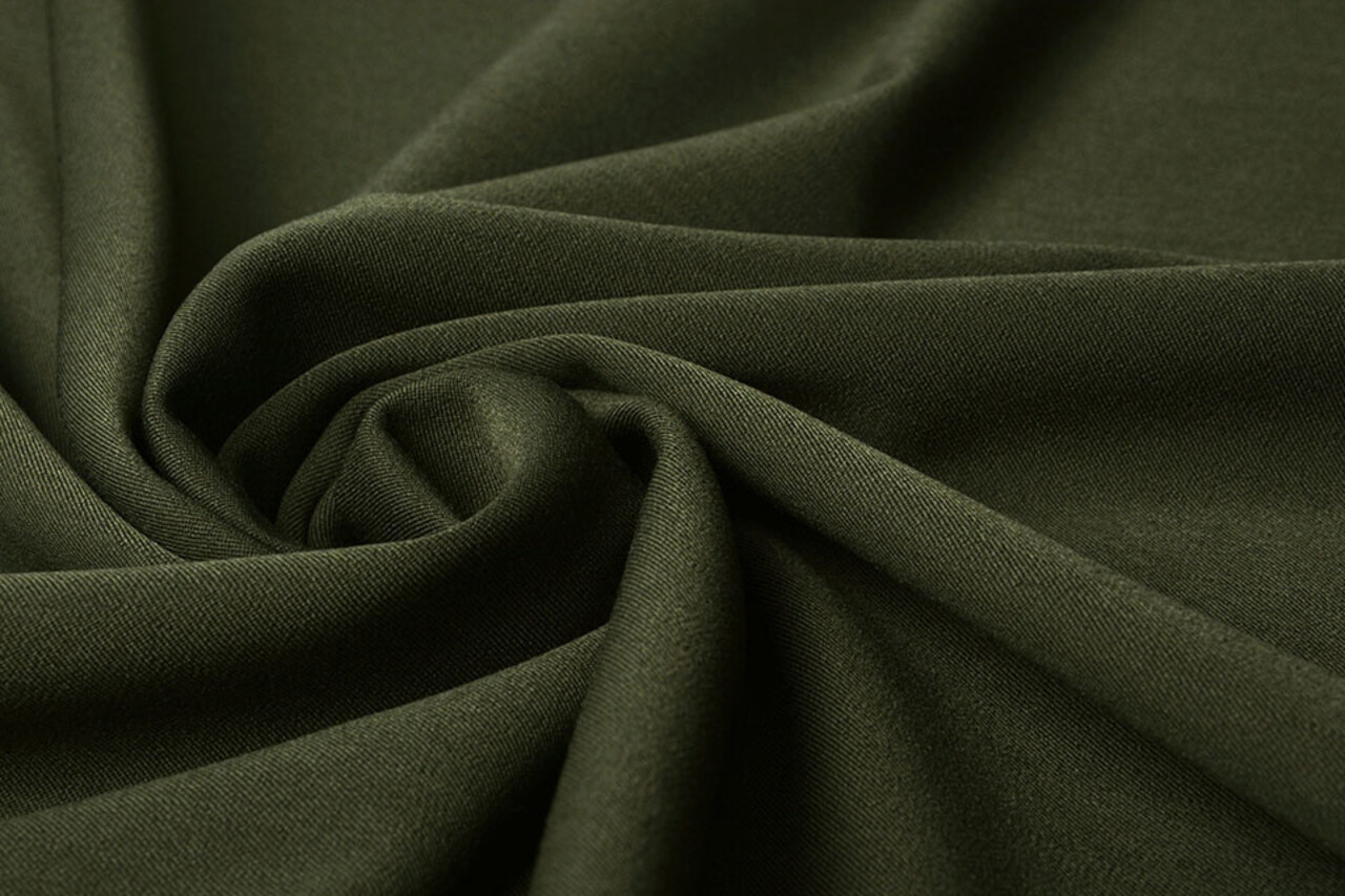 Stretch Gabardine Stoff Dunkel Khaki