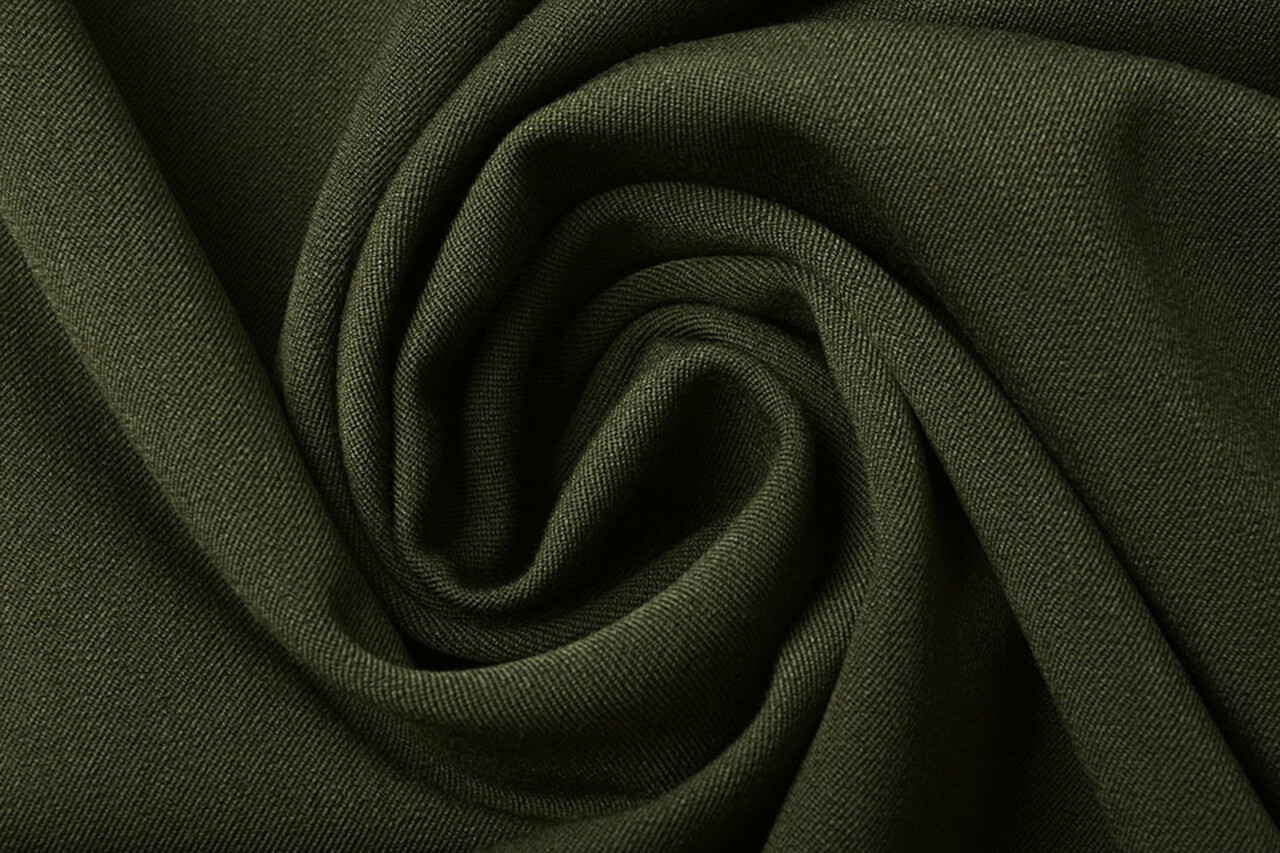 Stretch Gabardine Stoff Dunkel Khaki