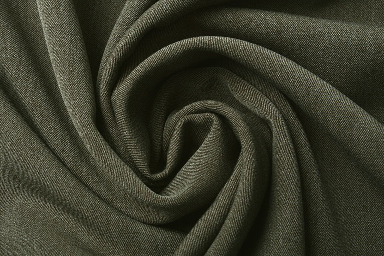 Stretch Gabardine Stoff Armee Meliert