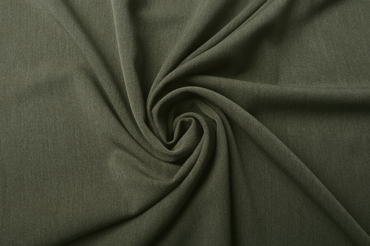 Stretch Gabardine Stoff Armee Meliert