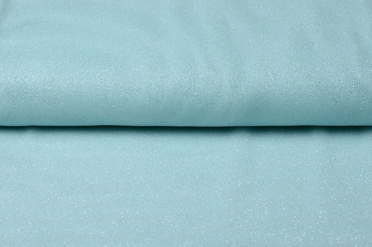 Stretch da Sposa Tulle Glitter Azzurro Baby