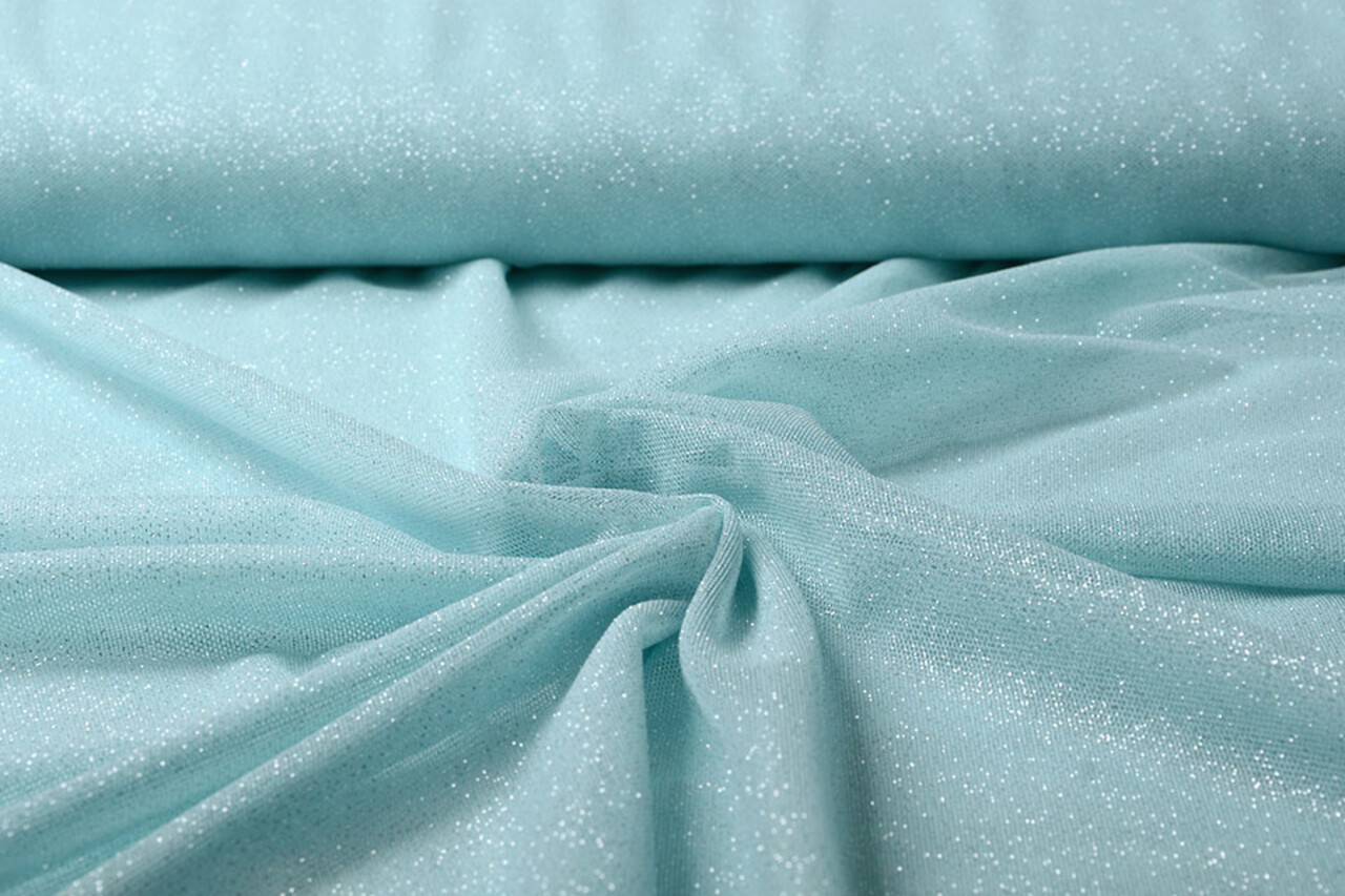 Stretch Brauttüll Glitzer Babyblau Stretch Brauttüll Glitzer Babyblau