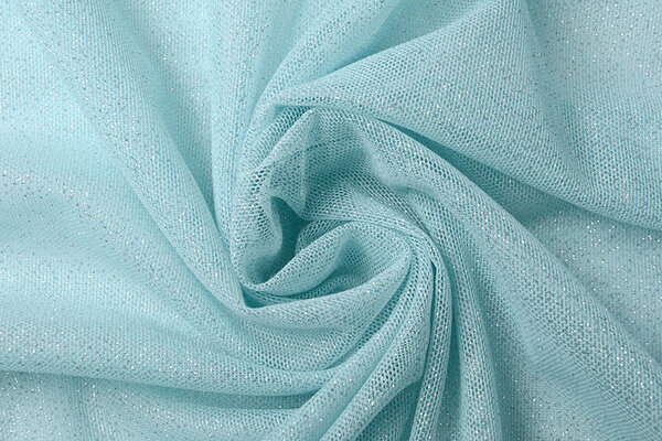 Stretch Tulle de Mariée Paillettes Bleu Layette