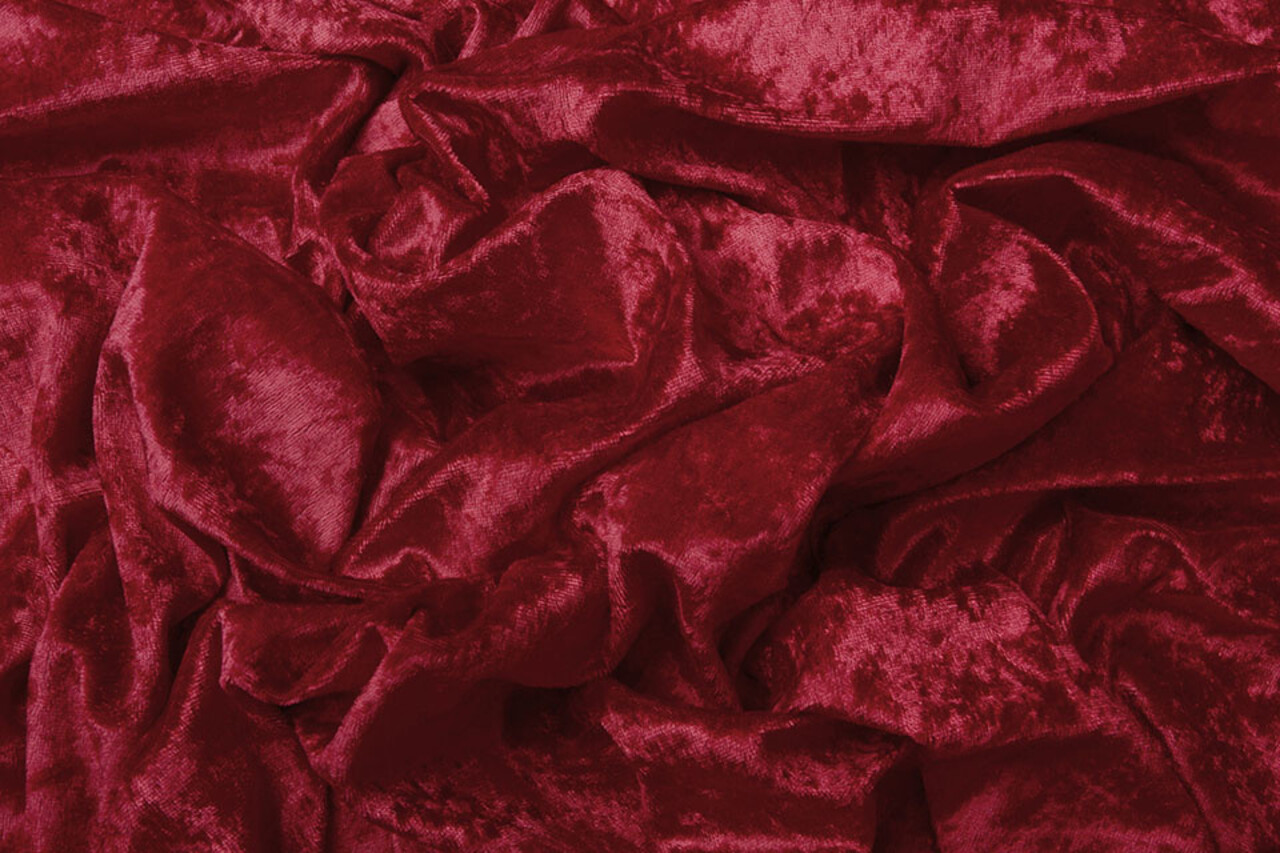 Pannesamt Stoff Weinrot