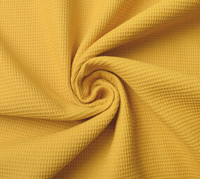 Oeko-Tex®  Mini Waffle Pique Fabric Ocher Yellow Oeko-Tex®  Mini Waffle Pique Fabric Ocher Yellow