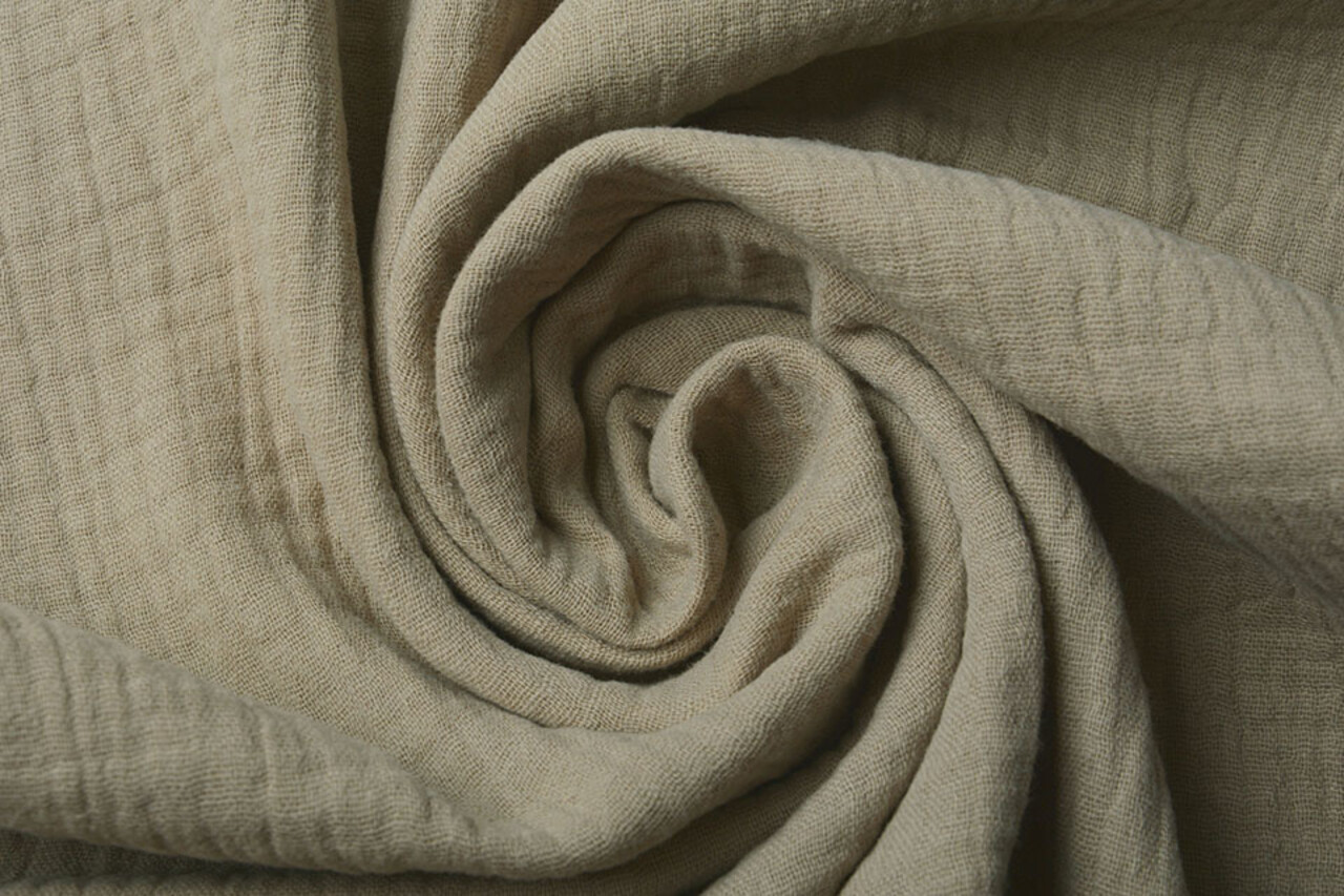Oeko-Tex® Baumwoll Musselin Stoff Taupe Oeko-Tex® Baumwoll Musselin Stoff Taupe