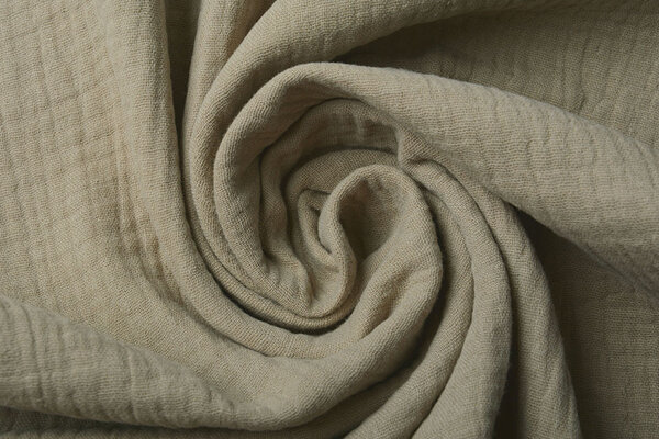 Oeko-Tex® Coton Double Gaze Tissu Taupe Oeko-Tex® Coton Double Gaze Tissu Taupe