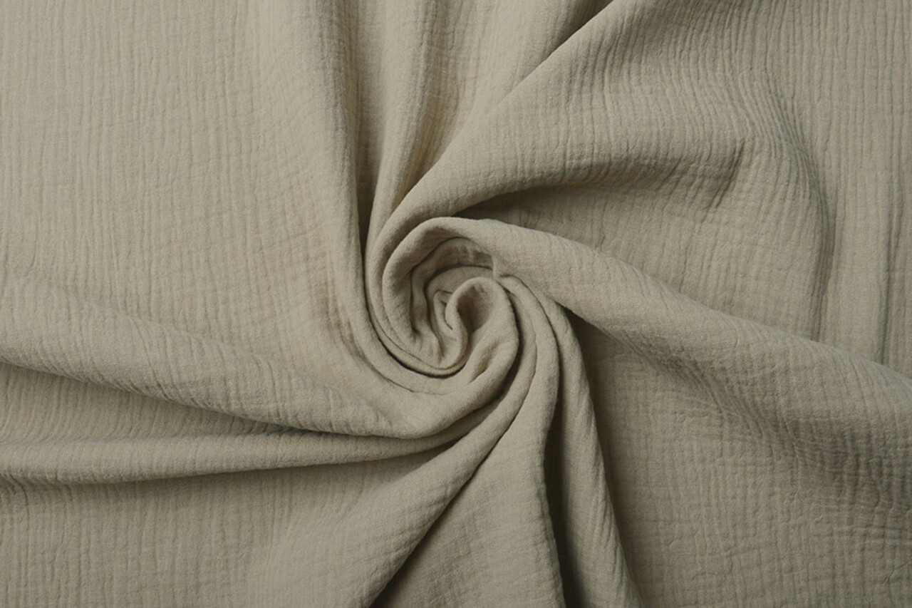 Oeko-Tex® Baumwoll Musselin Stoff Taupe Oeko-Tex® Baumwoll Musselin Stoff Taupe