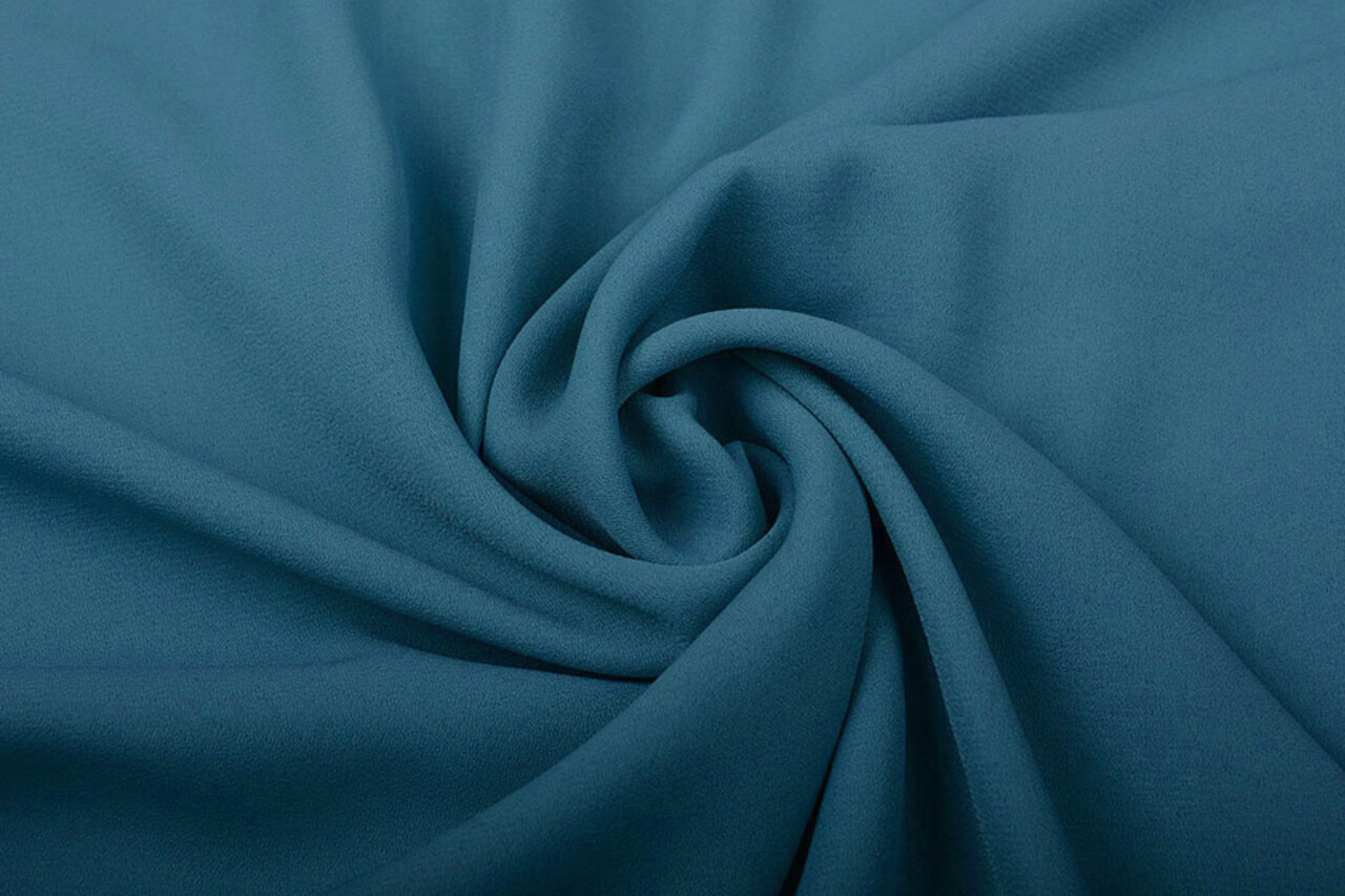Crêpe Georgette Clair Bleu Pétrole Crêpe Georgette Clair Bleu Pétrole