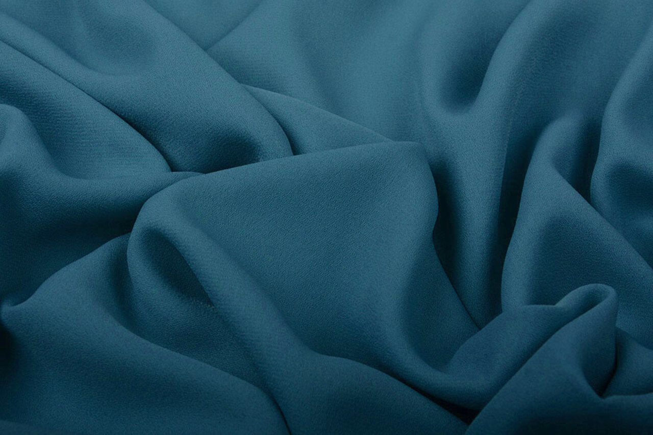 Crêpe Georgette Clair Bleu Pétrole Crêpe Georgette Clair Bleu Pétrole