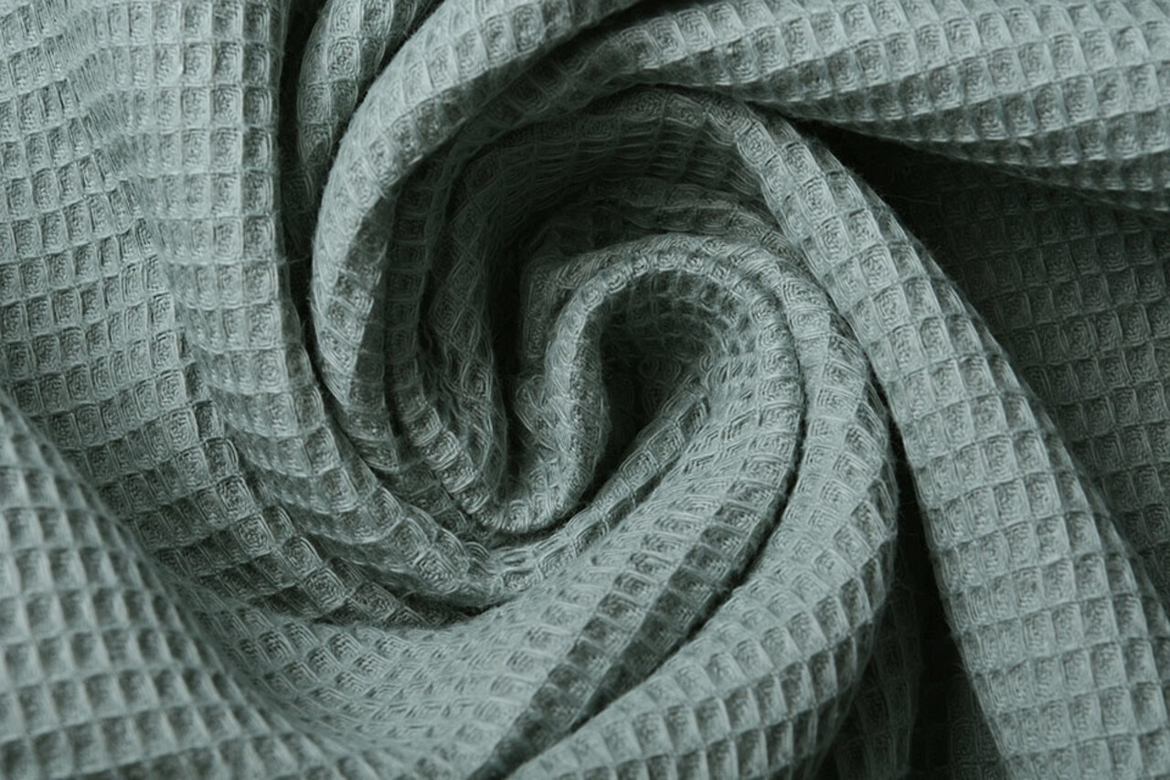 Oeko-Tex®  Mini Waffelpiqué Baumwolle Alt Grün Oeko-Tex®  Mini Waffelpiqué Baumwolle Alt Grün