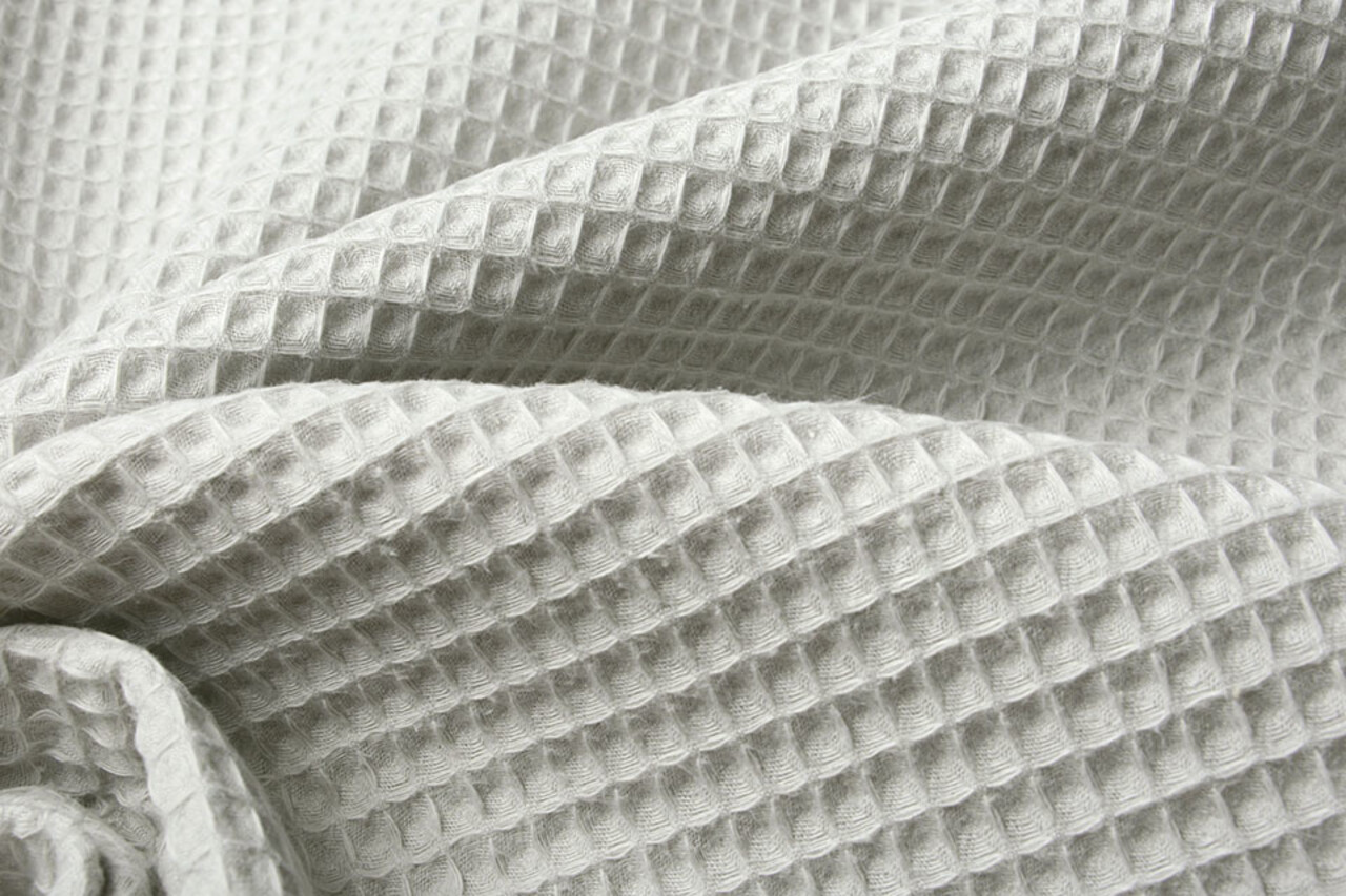 Oeko-Tex®  Waffelpiqué Baumwolle Hellgrau