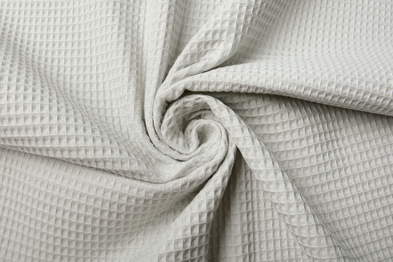 Oeko-Tex®  Waffelpiqué Baumwolle Hellgrau Oeko-Tex®  Waffelpiqué Baumwolle Hellgrau
