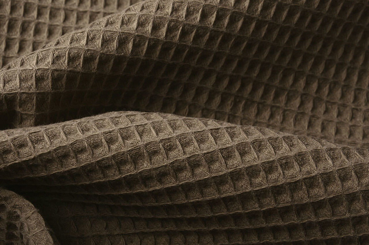 Oeko-Tex®  Waffle Pique Fabric Taupe
