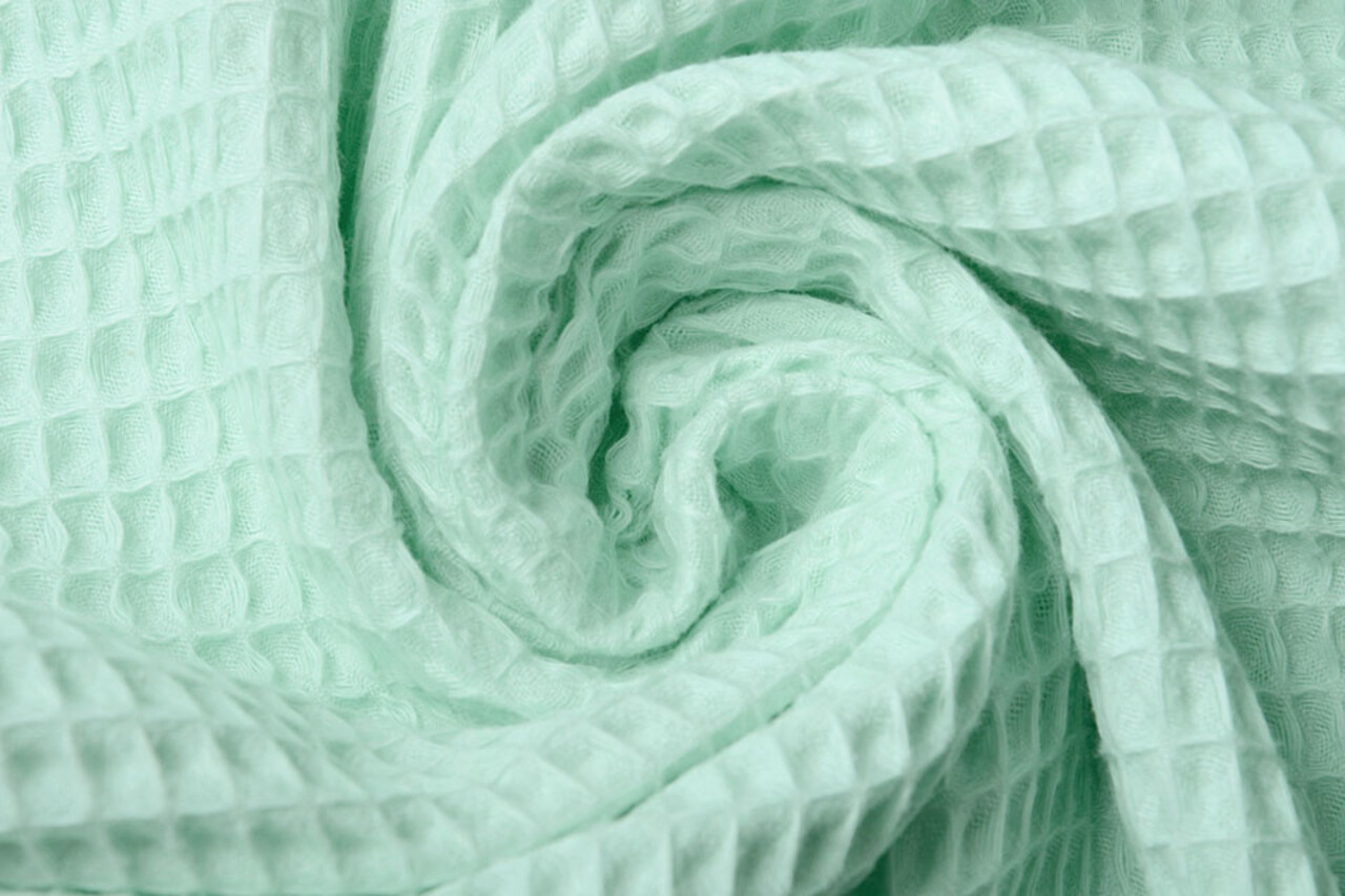 Oeko-Tex®  Waffelpiqué Baumwolle Minzgrün