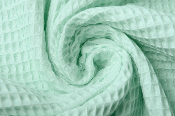 Oeko-Tex® Waffle Pique Fabric Mint Green Oeko-Tex® Waffle Pique Fabric Mint Green