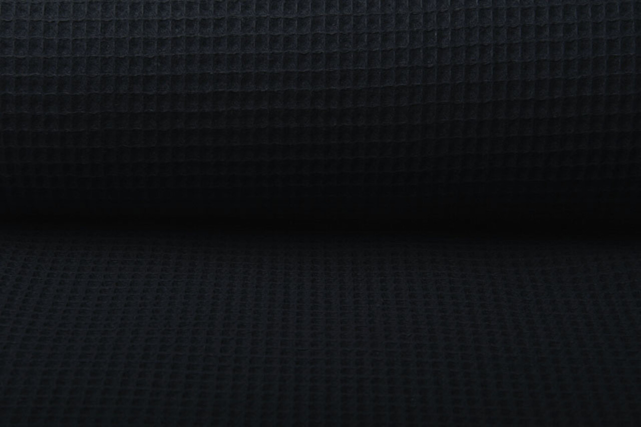 Oeko-Tex®  Waffelpiqué Baumwolle Schwarz