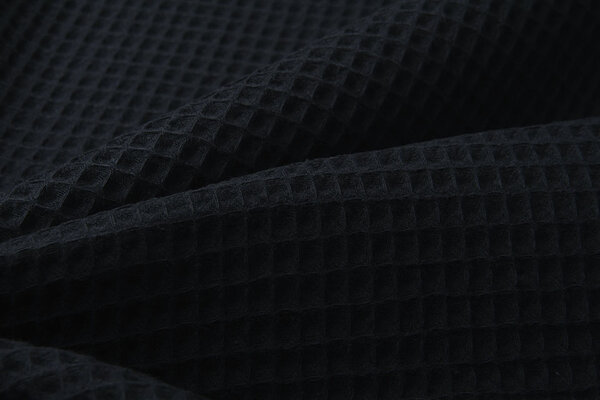 Oeko-Tex®  Waffelpiqué Baumwolle Schwarz