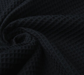 Oeko-Tex®  Waffle Pique Fabric Black Oeko-Tex®  Waffle Pique Fabric Black