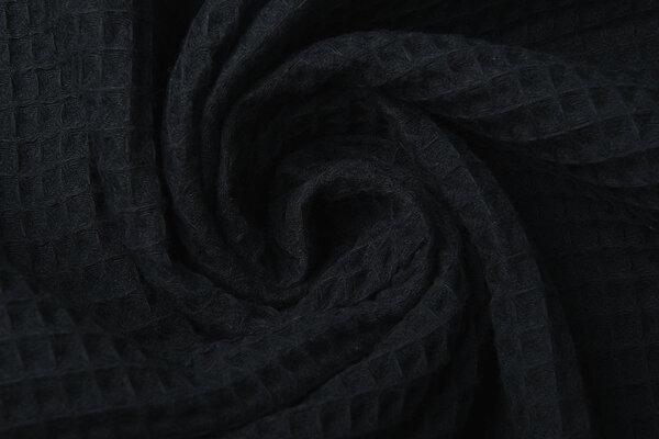 Oeko-Tex®  Waffelpiqué Baumwolle Schwarz