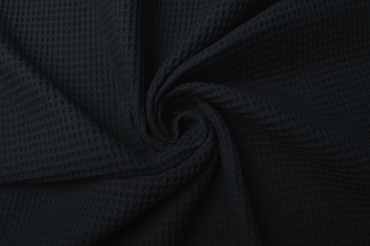 Oeko-Tex®  Waffelpiqué Baumwolle Schwarz