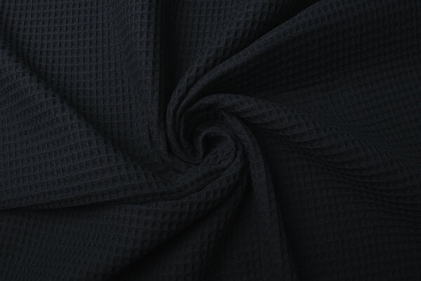 Oeko-Tex®  Waffelpiqué Baumwolle Schwarz