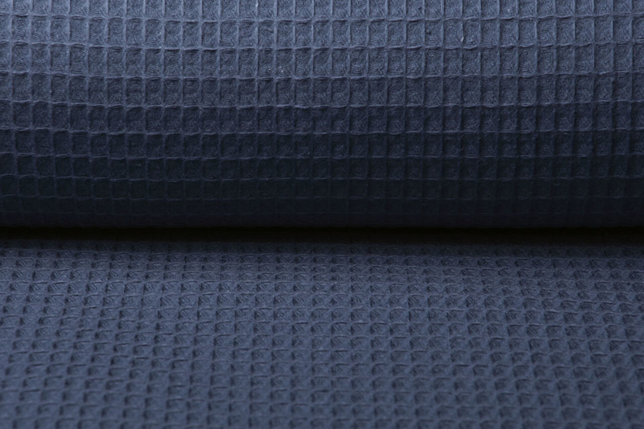 Oeko-Tex®  Waffelpiqué Baumwolle Polizei Blau