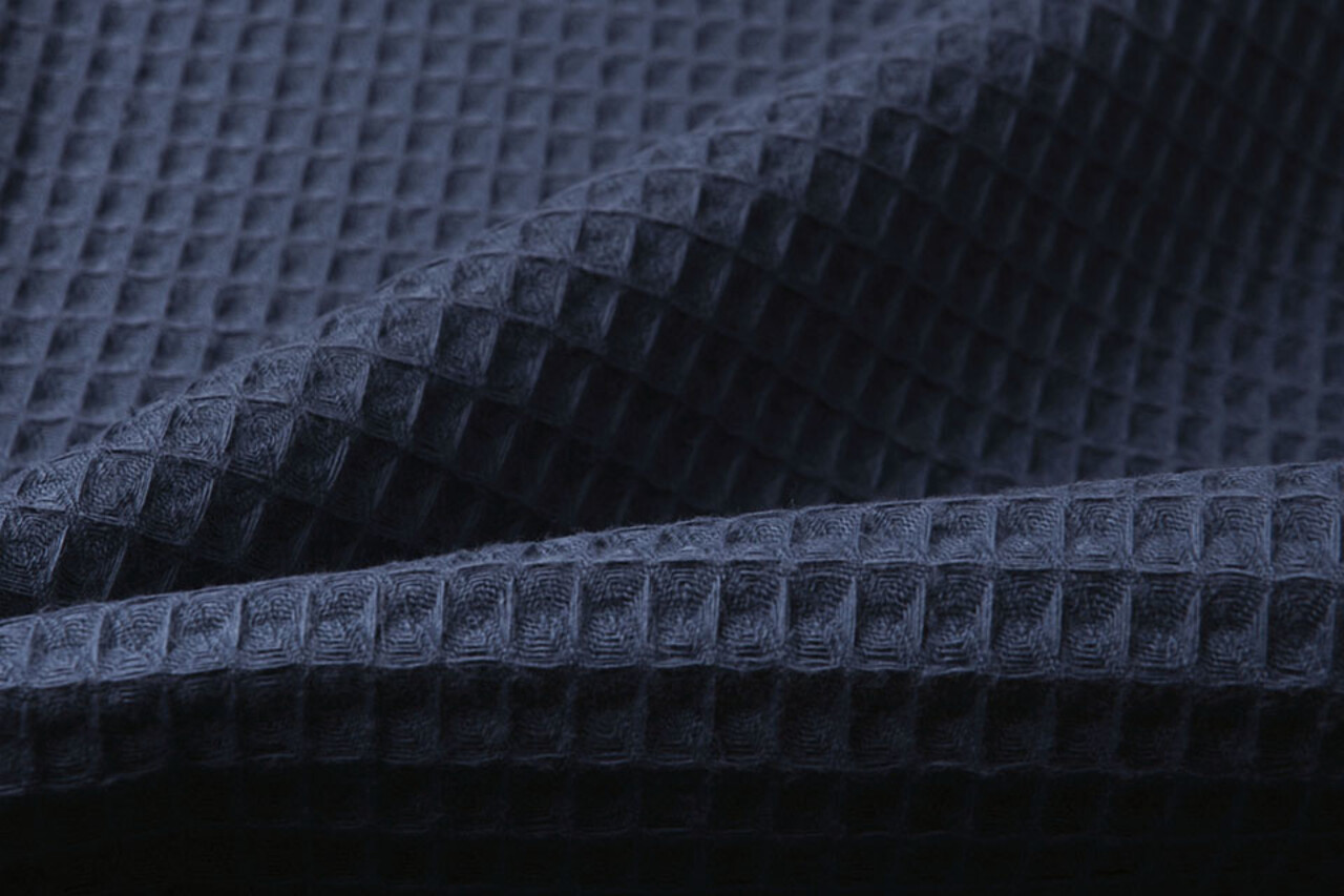 Oeko-Tex®  Waffelpiqué Baumwolle Polizei Blau