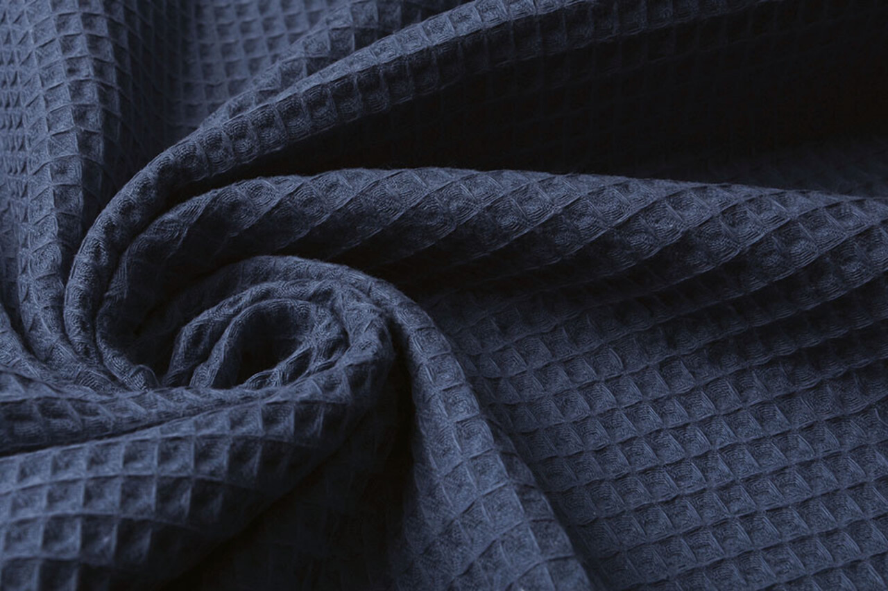 Oeko-Tex®  Waffelpiqué Baumwolle Polizei Blau