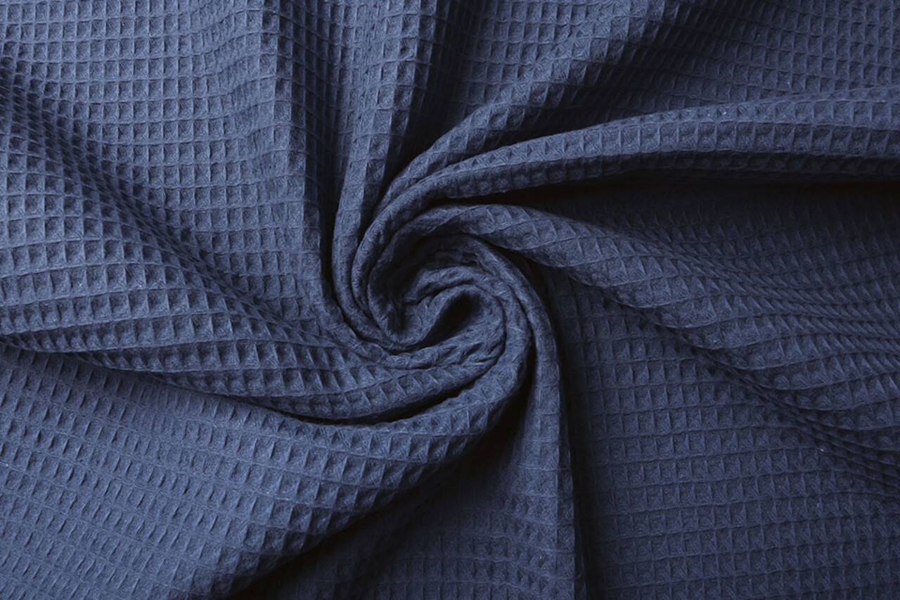 Oeko-Tex®  Waffle Pique Fabric Police Blue