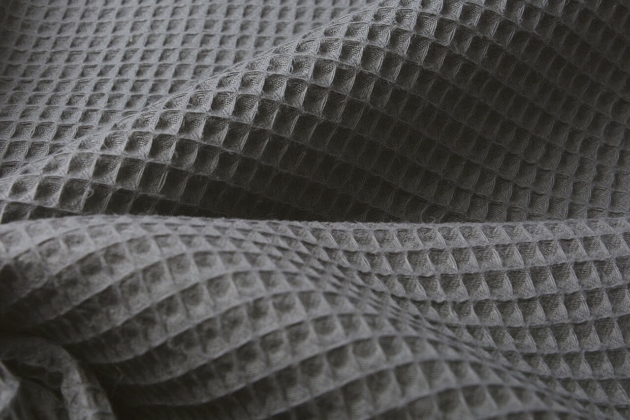 Oeko-Tex®  Waffle Pique Fabric Grey Oeko-Tex®  Waffle Pique Fabric Grey