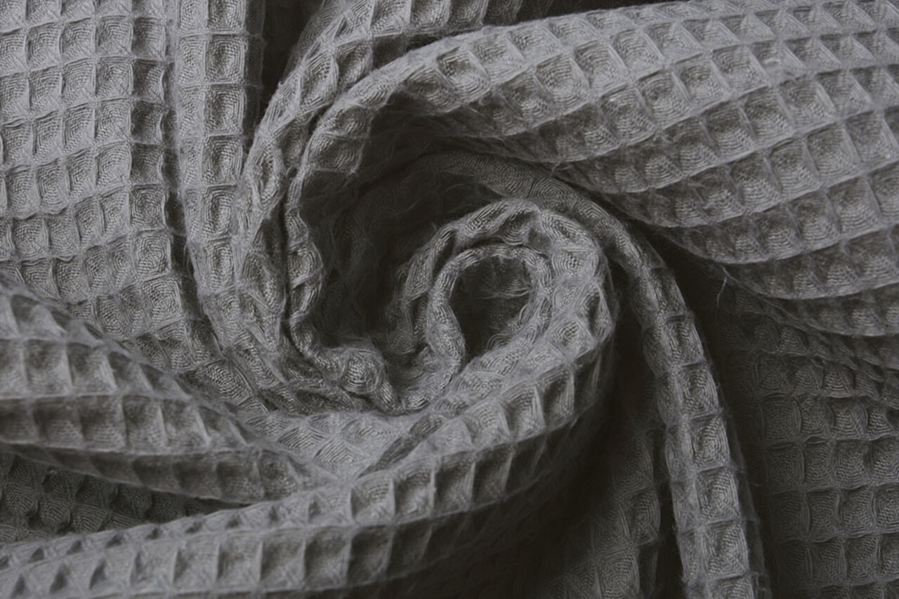 Oeko-Tex®  Waffle Pique Fabric Grey Oeko-Tex®  Waffle Pique Fabric Grey