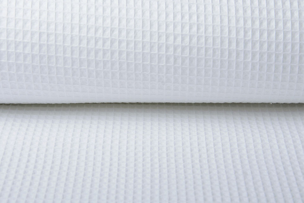 Oeko-Tex®  Waffelpiqué Baumwolle Weiß