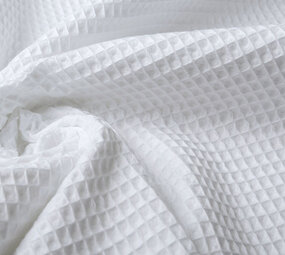 Oeko-Tex®  Waffle Pique Fabric White Oeko-Tex®  Waffle Pique Fabric White