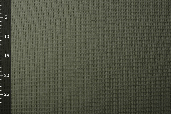 Oeko-Tex®  Waffelpiqué Baumwolle Armeegrün