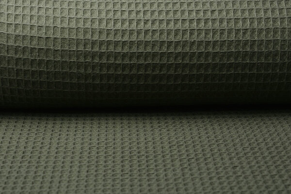 Oeko-Tex®  Waffelpiqué Baumwolle Armeegrün
