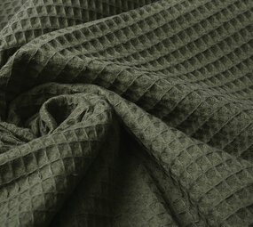 Oeko-Tex®  Wafel Katoen Army Groen Oeko-Tex®  Wafel Katoen Army Groen