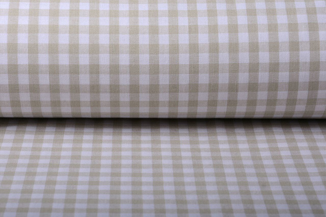 Gingham Check 8 mm Beige Gingham Check 8 mm Beige