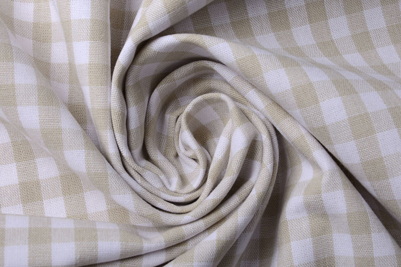 Gingham Check 8 mm Beige Gingham Check 8 mm Beige