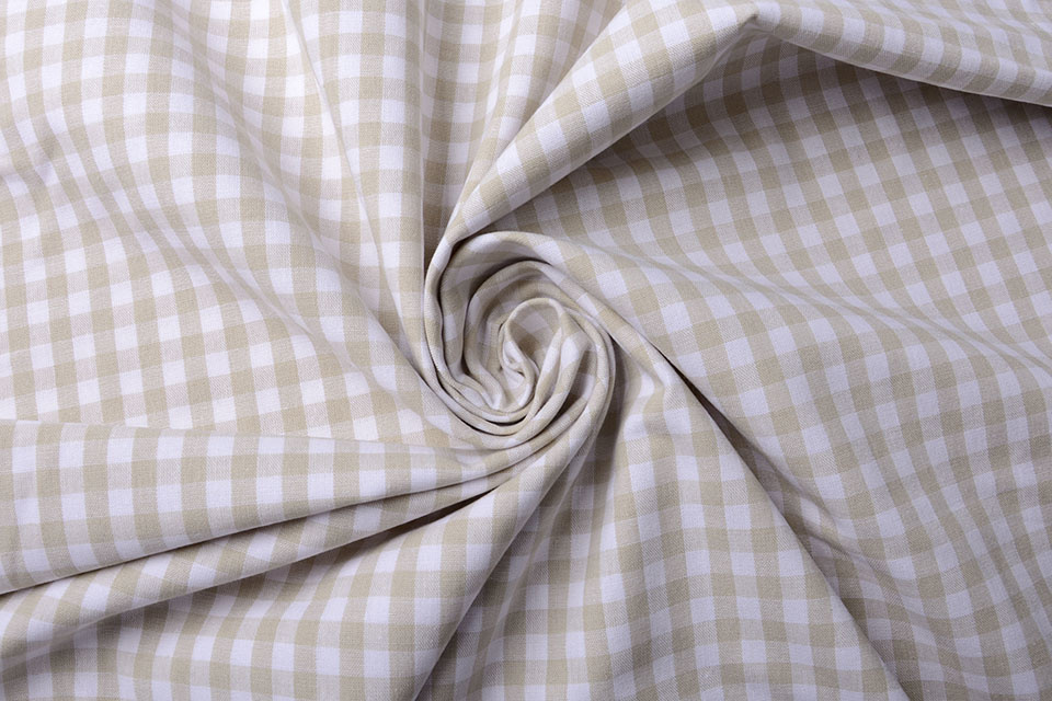 Gingham Check 8 mm Beige
