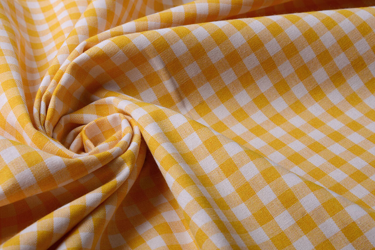 Gingham Check 8 mm Yellow Gingham Check 8 mm Yellow