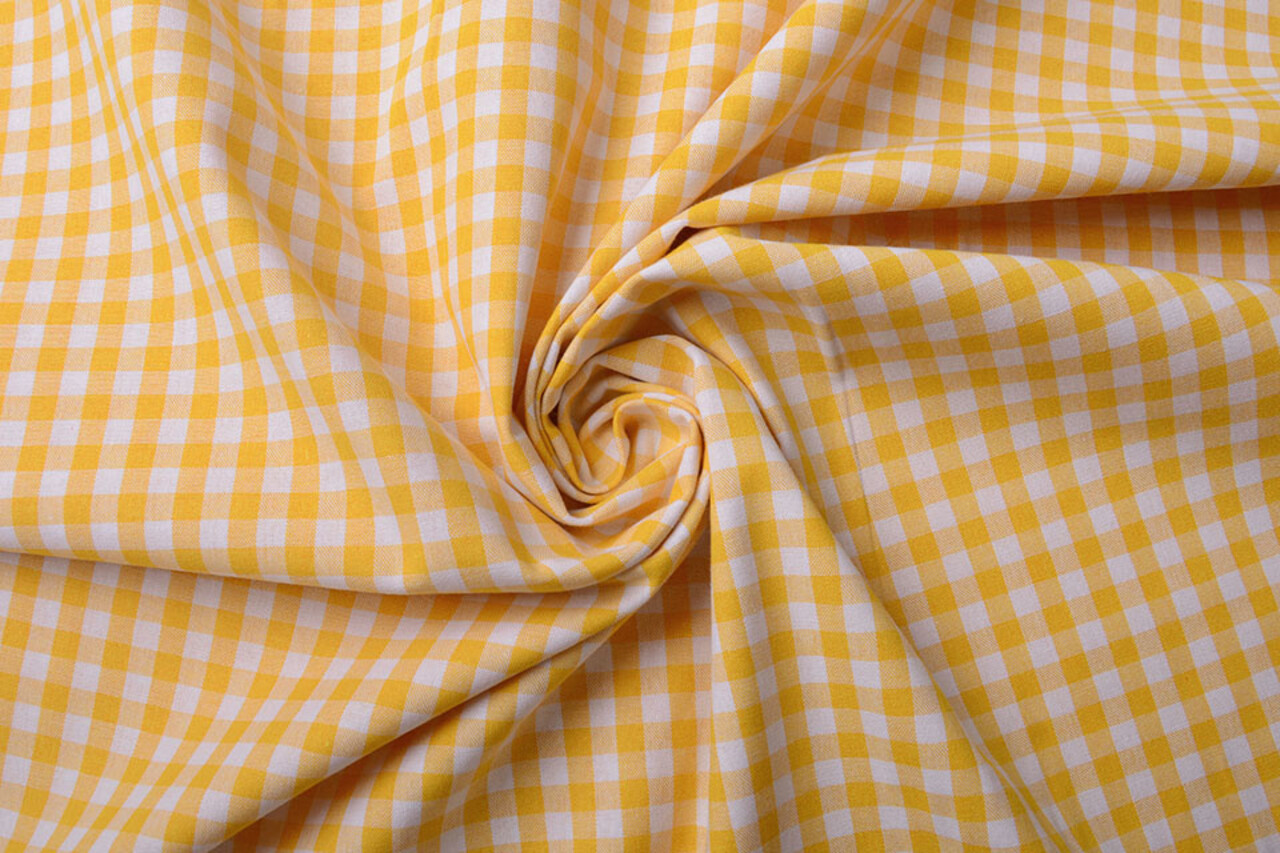 Gingham Check 8 mm Yellow Gingham Check 8 mm Yellow