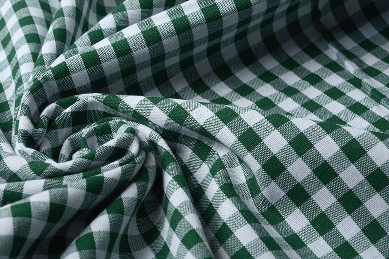 Gingham Check 8 mm Dark Green Gingham Check 8 mm Dark Green