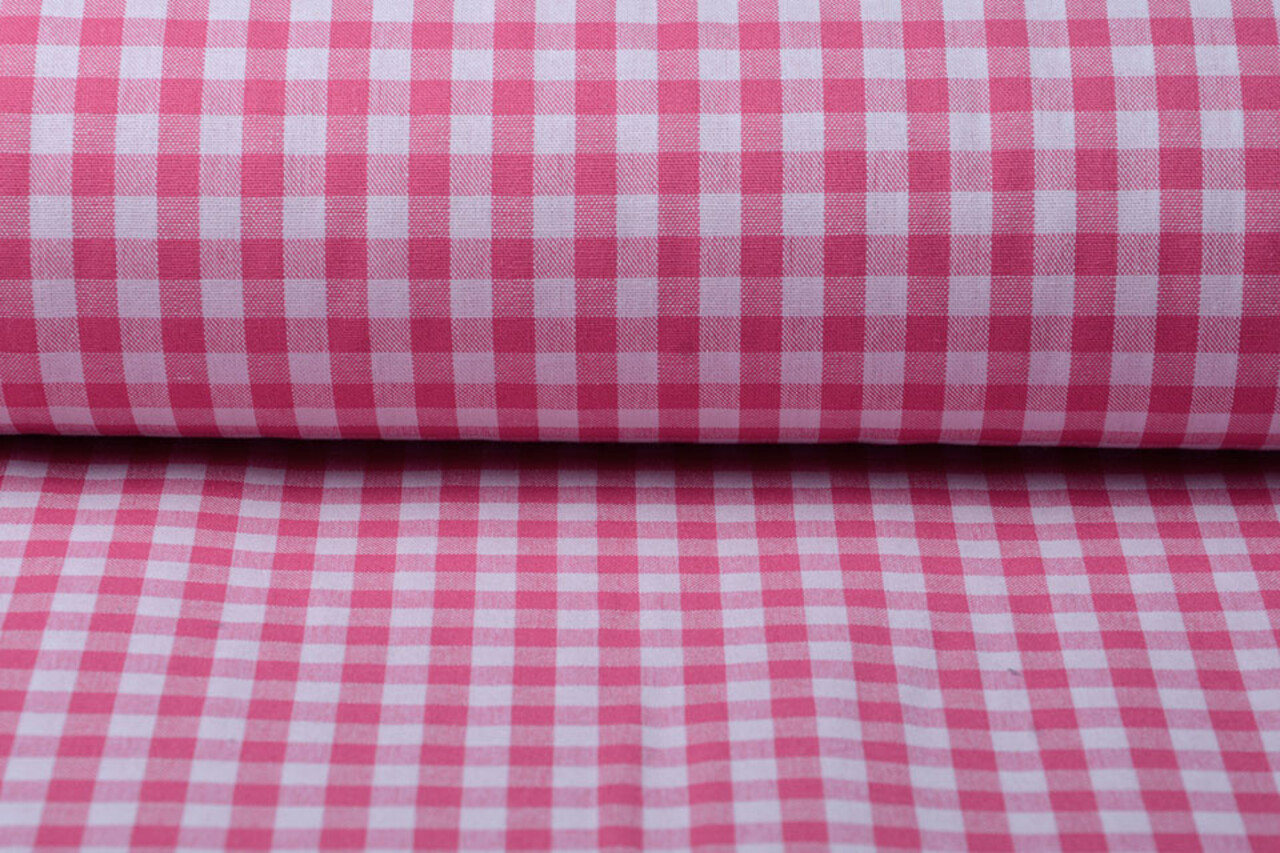 Gingham Check 8 mm Fuchsia Gingham Check 8 mm Fuchsia