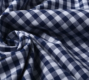 Gingham Check 8 mm Navy Blue