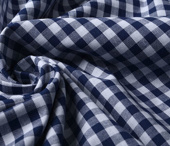 Gingham Check 8 mm Navy Blue